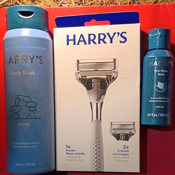HARRYS 5 BLADE RAZOR, STONE BODY WASH, POST SHAVE 🪒 BALM - Picture 1 of 7